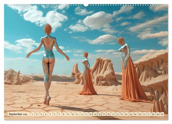 Produktbild: Surrealismus trifft W&uuml;ste (hochwertiger Premium Wandkalender 2026 DIN A2 quer), Kunstdruck in Hochglanz