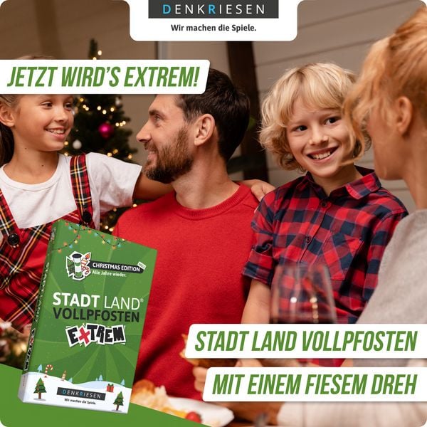 Produktbild: DENKRIESEN Kartenspiel STADT LAND VOLLPFOSTEN Extrem Christmas Edition