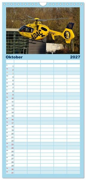 Produktbild: Familienplaner 2027 - Hubschrauberdynamik in allen Facetten mit 5 Spalten (Wandkalender, 21 x 45 cm) CALVENDO