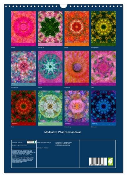 Produktbild: Meditative Pflanzenmandalas (Wandkalender 2026 DIN A3 hoch), CALVENDO Monatskalender