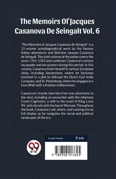 Produktbild: The Memoirs Of Jacques Casanova De Seingalt Vol. 6