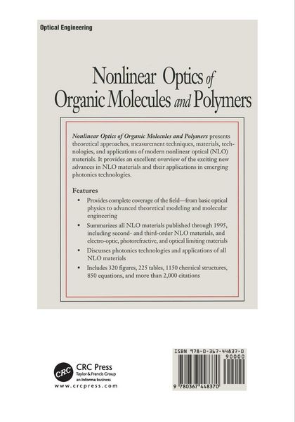 Produktbild: Nonlinear Optics of Organic Molecules and Polymers