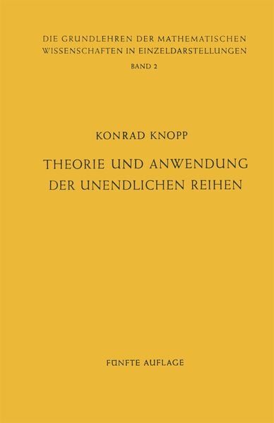 Produktbild: Theorie und Anwendung der Unendlichen Reihen