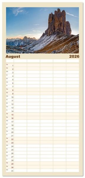 Produktbild: Familienplaner 2026 - S&uuml;dtirol Impressionen mit 5 Spalten (Wandkalender, 21 x 45 cm) CALVENDO