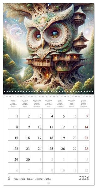 Produktbild: Habitat des chouettes (Calendrier mural carr&eacute; 2026 30x30 cm) Calendrier double avec une page pour vos prises de notes