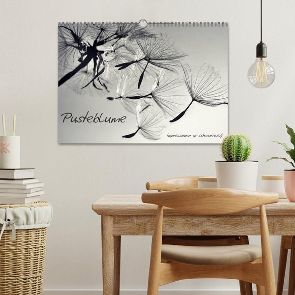 Produktbild: Pusteblume - Impressionen in schwarzwei&szlig; (Wandkalender 2026 DIN A3 quer), CALVENDO Monatskalender