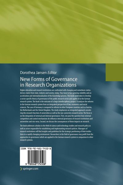 Produktbild: New Forms of Governance in Research Organizations