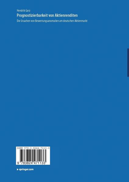 Produktbild: Prognostizierbarkeit von Aktienrenditen