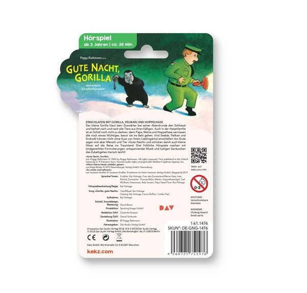 Produktbild: Gute Nacht Gorilla und weitere Einschlafh&ouml;rspiele als Kekz