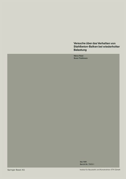 Produktbild: Versuche &uuml;ber das Verhalten von Stahlbeton-Balken bei wiederholter Belastung