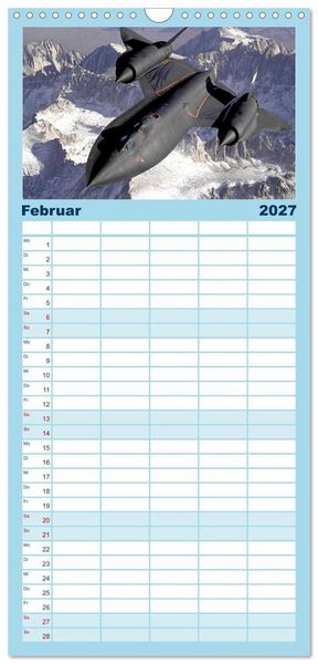 Produktbild: Familienplaner 2027 - Kampfjets - D&uuml;senj&auml;ger-Kalender mit 5 Spalten (Wandkalender, 21 x 45 cm) CALVENDO