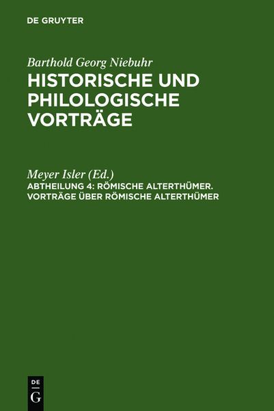 Produktbild: Vortr&auml;ge &uuml;ber r&ouml;mische Alterth&uuml;mer