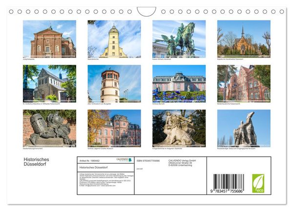 Produktbild: Historisches D&uuml;sseldorf (Wandkalender 2026 DIN A4 quer), CALVENDO Monatskalender