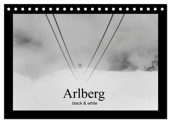 Produktbild: Arlberg black and white (Tischkalender 2026 DIN A5 quer), CALVENDO Monatskalender
