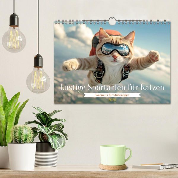 Produktbild: Lustige Sportarten f&uuml;r Katzen (Wandkalender 2026 DIN A4 quer), CALVENDO Monatskalender