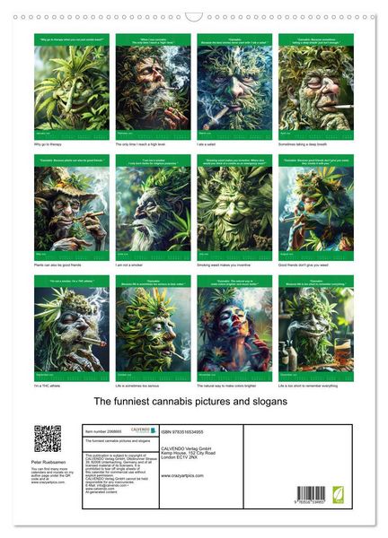 Produktbild: The funniest cannabis pictures and slogans (Wall Calendar 2026 DIN A2 portrait), CALVENDO 12 Month Wall Calendar