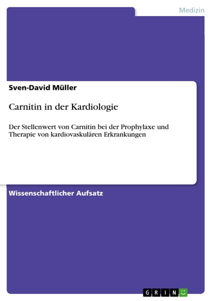 Produktbild: Carnitin in der Kardiologie