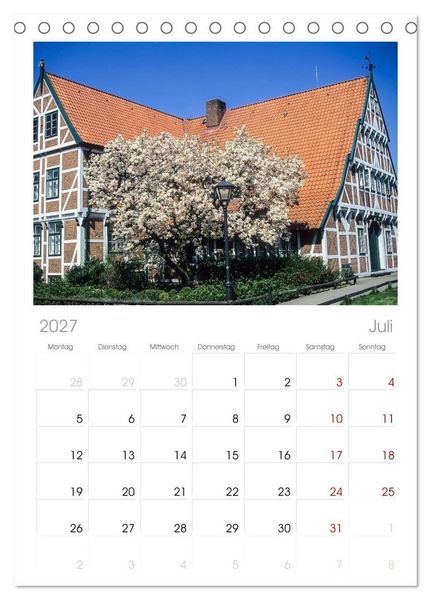 Produktbild: Tischplaner 2027 - Das Alte Land und die Elbe. Auf dem Weg zur Flussm&uuml;ndung (A5 Tischkalender zum Aufstellen) CALVENDO