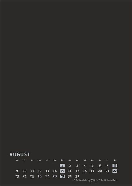 Produktbild: Premium-Bastelkalender schwarz A4 2027