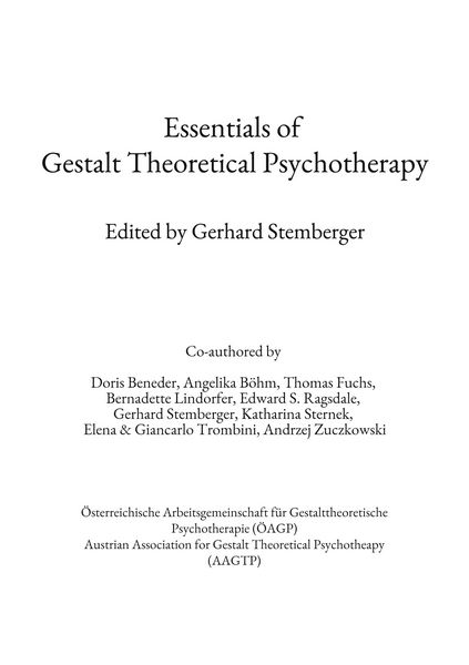 Produktbild: Essentials of Gestalt Theoretical Psychotherapy