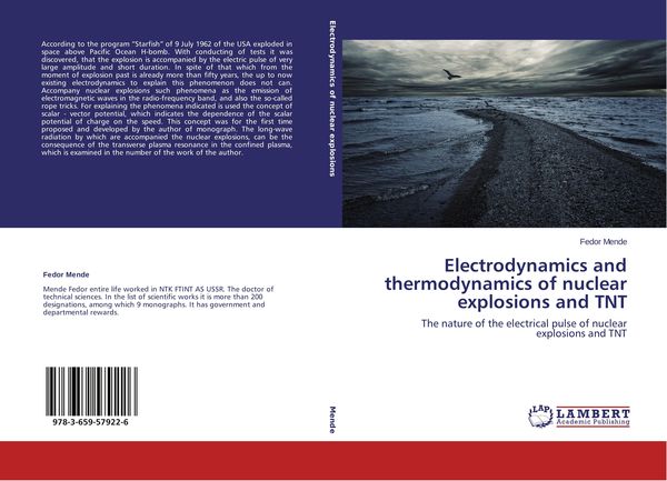 Produktbild: Electrodynamics and thermodynamics of nuclear explosions and TNT