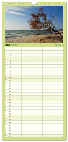 Produktbild: Familienplaner 2026 - OSTSEEGL&Uuml;CK - Gl&uuml;cksmomente auf dem Dar&szlig; mit 5 Spalten (Wandkalender, 21 x 45 cm) CALVENDO