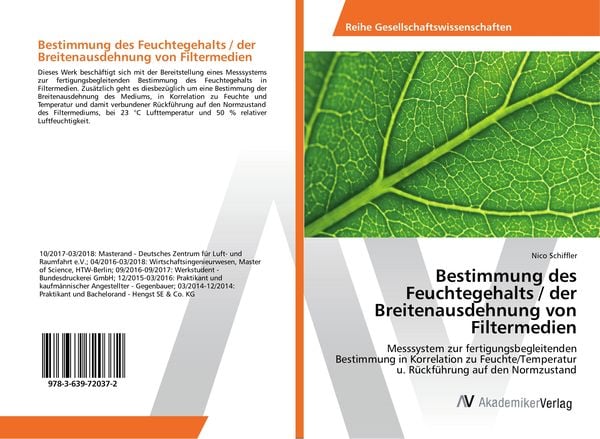 Produktbild: Bestimmung des Feuchtegehalts / der Breitenausdehnung von Filtermedien
