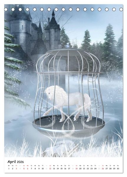 Produktbild: Einhorn und Pegasus (Tischkalender 2026 DIN A5 hoch), CALVENDO Monatskalender