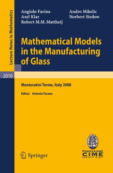 Produktbild: Mathematical Models in the Manufacturing of Glass