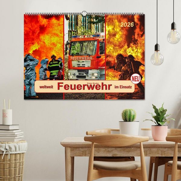 Produktbild: Feuerwehr - weltweit im Einsatz (Wandkalender 2026 DIN A2 quer), CALVENDO Monatskalender