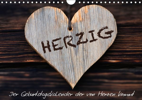 Produktbild: Herzig / Geburtstagskalender (Wandkalender immerw&auml;hrend DIN A4 quer)