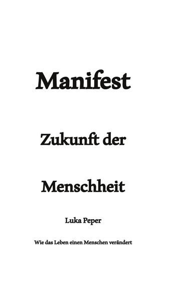 Produktbild: Manifest Zukunft der Menschheit