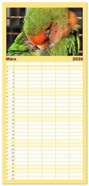 Produktbild: Familienplaner 2026 - Die Unzertrennlichen mit 5 Spalten (Wandkalender, 21 x 45 cm) CALVENDO