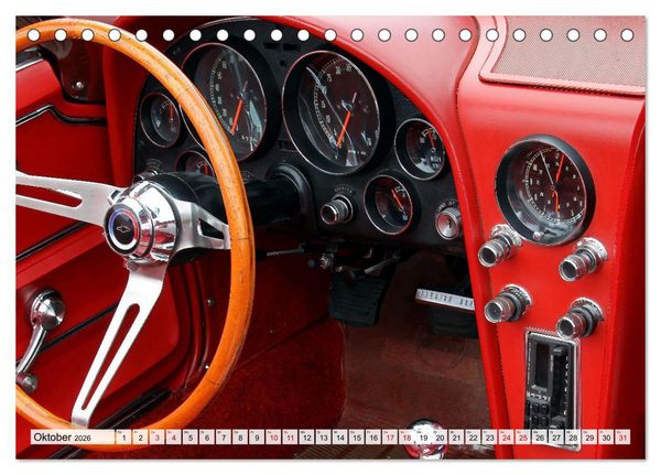 Produktbild: Ikonische US-Car Armaturenbretter (Tischkalender 2026 DIN A5 quer), CALVENDO Monatskalender