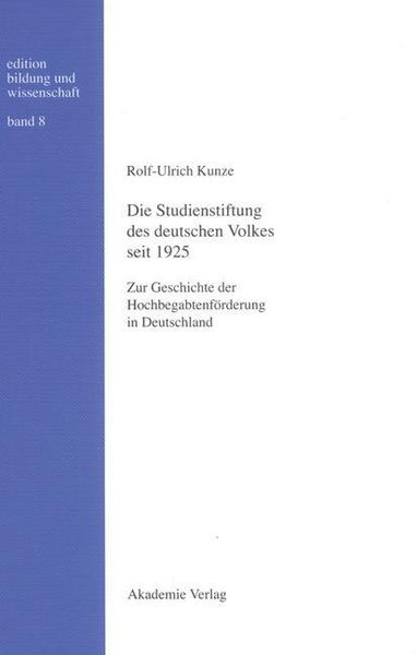 Produktbild: Die Studienstiftung des deutschen Volkes seit 1925