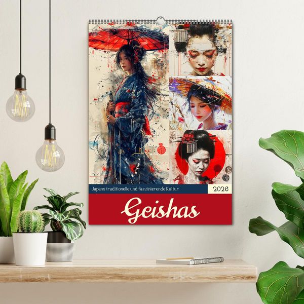 Produktbild: Geishas. Japans traditionelle und faszinierende Kultur (Wandkalender 2026 DIN A2 hoch), CALVENDO Monatskalender