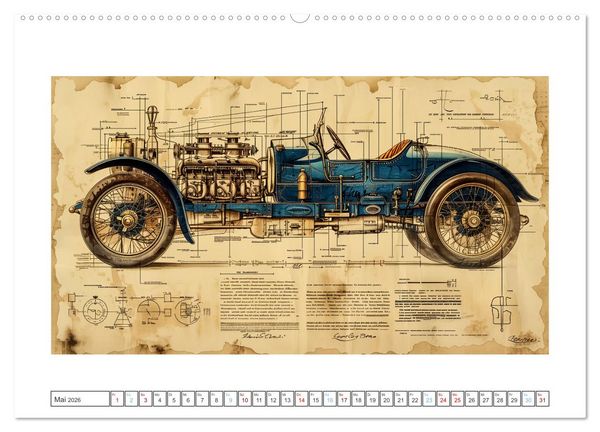 Produktbild: Fantastische Oldtimer (Wandkalender 2026 DIN A2 quer), CALVENDO Monatskalender