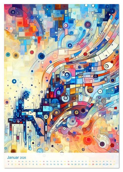 Produktbild: Syn&auml;sthetische Kunst - Musik in Farben und Formen (Tischkalender 2026 DIN A5 hoch), CALVENDO Monatskalender