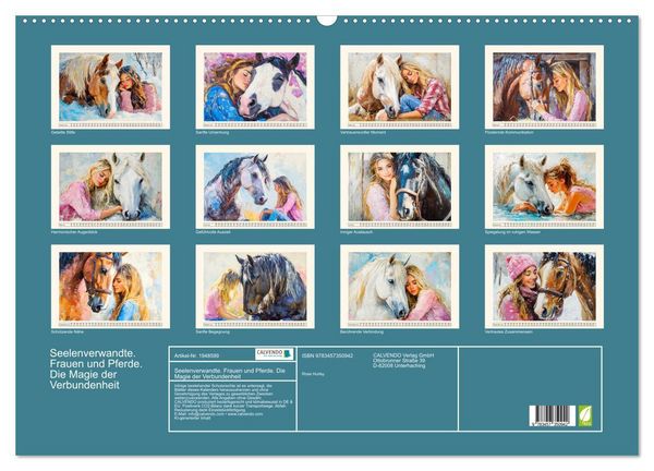 Produktbild: Seelenverwandte. Frauen und Pferde. Die Magie der Verbundenheit (Wandkalender 2026 DIN A2 quer), CALVENDO Monatskalender