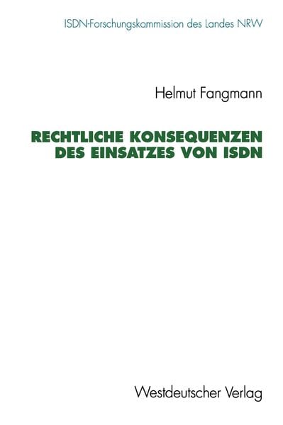 Produktbild: Rechtliche Konsequenzen des Einsatzes von ISDN