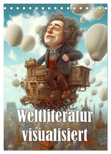 Produktbild: Weltliteratur visualisiert (Tischkalender 2026 DIN A5 hoch), CALVENDO Monatskalender