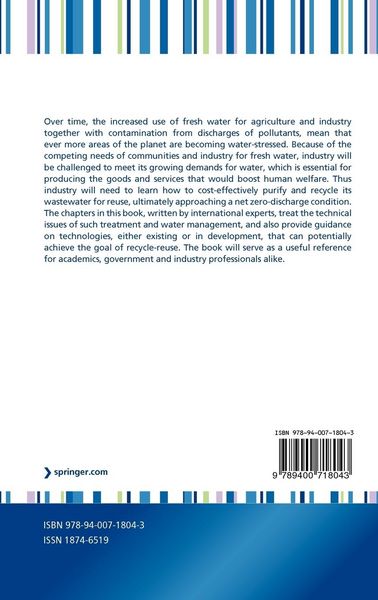 Produktbild: Security of Industrial Water Supply and Management