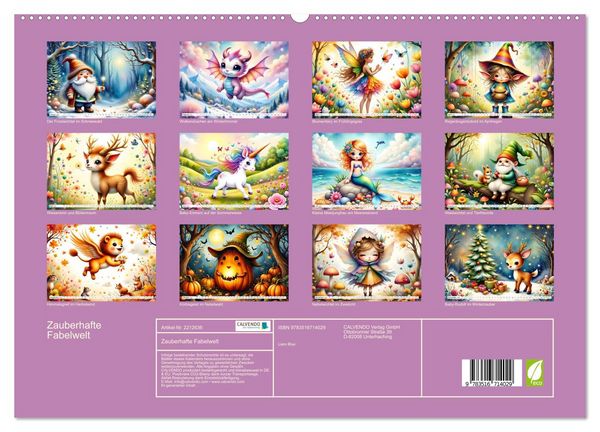 Produktbild: Zauberhafte Fabelwelt (hochwertiger Premium Wandkalender 2026 DIN A2 quer), Kunstdruck in Hochglanz