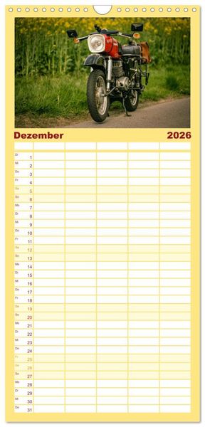 Produktbild: Familienplaner 2026 - Meine MZ ES 250/2 unterwegs in Chemnitz mit 5 Spalten (Wandkalender, 21 x 45 cm) CALVENDO