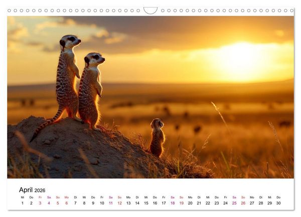 Produktbild: Erdm&auml;nnchen - coole Typen (Wandkalender 2026 DIN A3 quer), CALVENDO Monatskalender