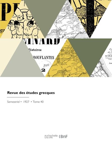 Produktbild: Revue des etudes grecques