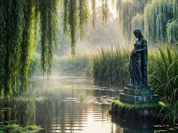 Produktbild: CALVENDO Puzzle Schweigende Wasser - Der Nebelteich | 1000 Teile Lege-Gr&ouml;&szlig;e 64x48cm Foto-Puzzle f&uuml;r gl&uuml;ckliche Stunden