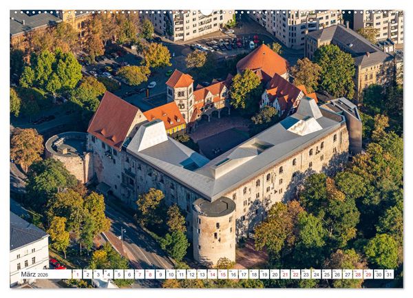 Produktbild: Halle an der Saale von oben (Wandkalender 2026 DIN A2 quer), CALVENDO Monatskalender
