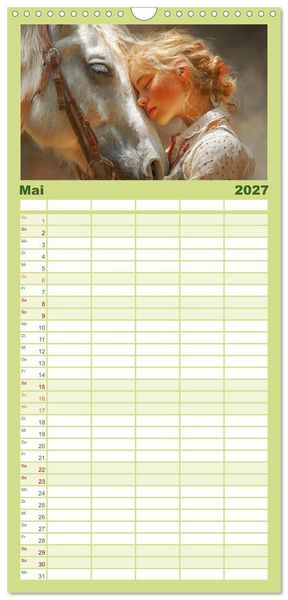 Produktbild: Familienplaner 2027 - Mensch und Tier. Momente voller W&auml;rme, Vertrauen und Respekt mit 5 Spalten (Wandkalender, 21 x 45 cm) CALVENDO