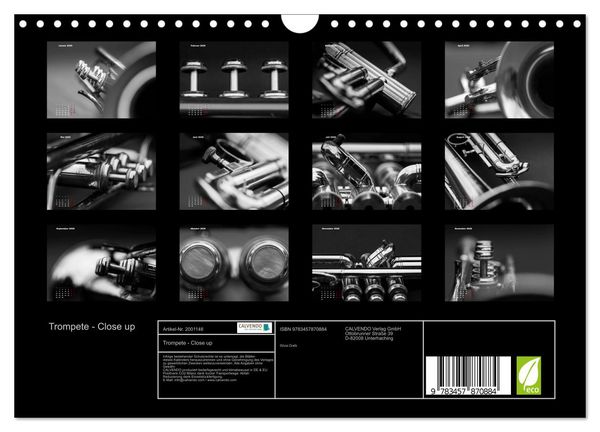 Produktbild: Trompete - Close up (Wandkalender 2026 DIN A4 quer), CALVENDO Monatskalender